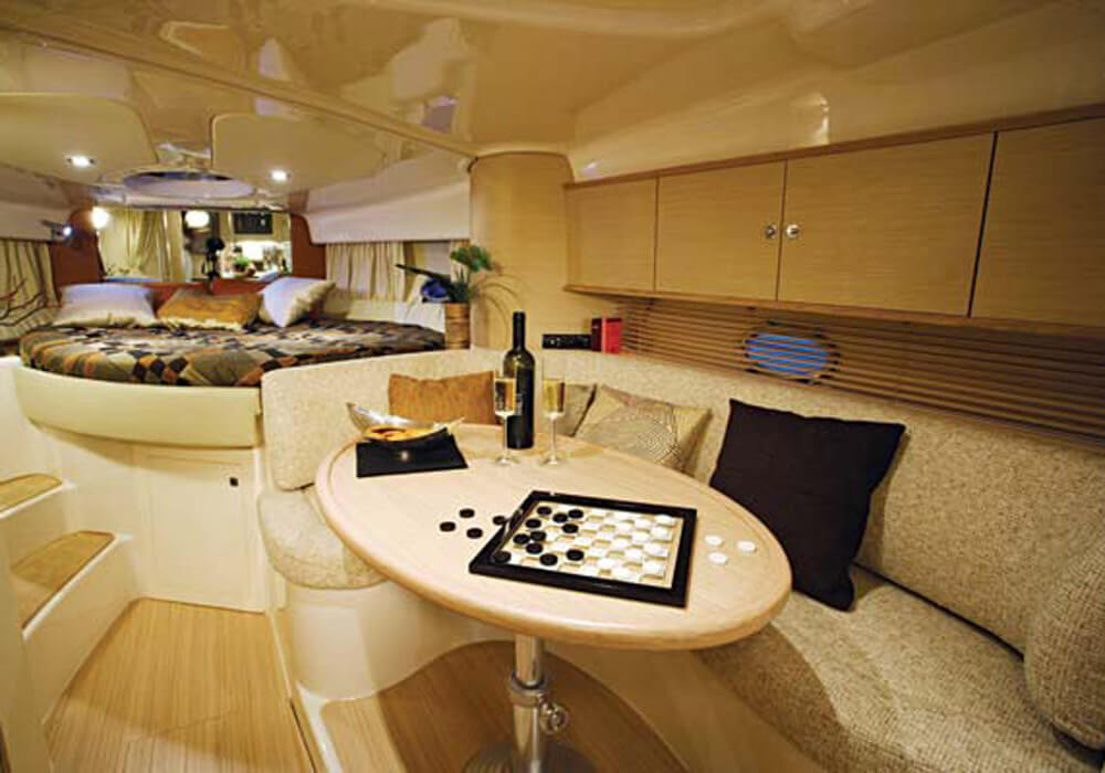 Teak cockpit and interior lounge